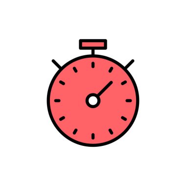 Kronometre simgesi çizimi. Zamanlayıcı işareti ve sembol. Geri sayım simgesi. Zaman Dönemi