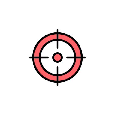 Hedef simge çizimi. hedef simge vektörü. hedef pazarlama işareti ve sembol