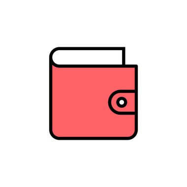 Cüzdan simgesi çizimi. cüzdan işareti ve sembol