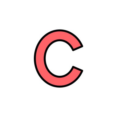 Telif hakkı simgesi çizimi. telif hakkı işareti ve sembol