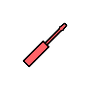 Tornavida simgesi çizimi. araç işareti ve sembol