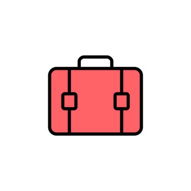 Evrak çantası simgesi çizimi. Bavul işareti ve sembol. bagaj sembolü.