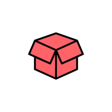 Kutu simgesi çizimi. kutu işareti ve sembol, paket, paket