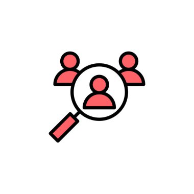 Simge çizimi işe alınıyor. Arama işi boşluk işareti ve sembol. İnsan kaynakları konsepti. İşe alım.