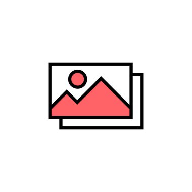 Resim simgesi çizimi. Fotoğraf galerisi işareti ve sembol. resim simgesi