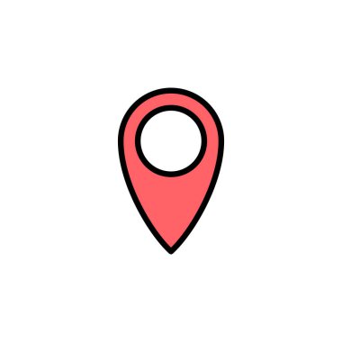 Pin simgesi çizimi. Yer işareti ve sembol. hedef simgesi. harita iğnesi