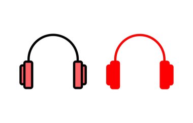 Kulaklık simgesi çizimi. Kulaklık işareti ve sembol