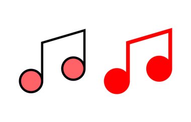 Müzik simgesi çizimi. nota işareti ve sembol