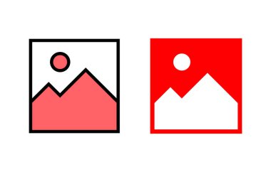 Resim simgesi çizimi. Fotoğraf galerisi işareti ve sembol. resim simgesi