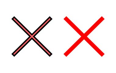 Simge çizimini kapat. İşareti ve sembolü sil. çapraz işaret