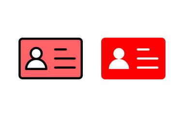 Lisans simgesi çizimi. Kimlik kartı simgesi. Sürücü ehliyeti, personel kimlik kartı 