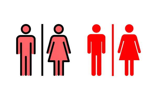 Tuvalet ikonu çizimi. Kızlar ve erkekler tuvaletleri imzalar ve simgeler. Banyo tabelası. wc, tuvalet