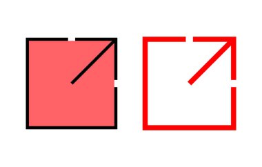 Dış bağlantı simgesi çizimi. bağlantı işareti ve sembol. hiper bağlantı sembolü