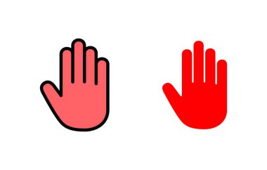 El simgesi çizimi. El işareti ve sembol. el hareketi