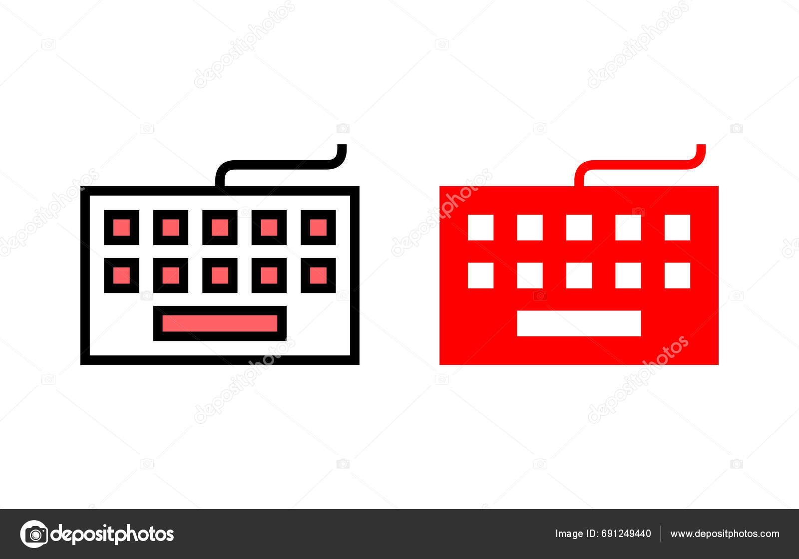 Keyboard Icon Set Illustration Keyboard Sign Symbol Stock Vector by