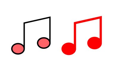 Müzik simgesi çizimi. nota işareti ve sembol