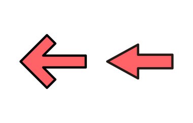 Ok simgesi çizimi. Web tasarımı için ok işareti ve sembol.