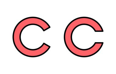 Telif hakkı simgesi çizimi. telif hakkı işareti ve sembol