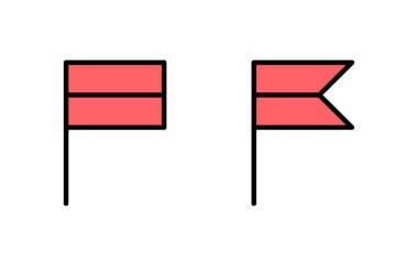 Bayrak simgesi çizimi. GPS yer kodu haritası. Konum belirleyici simgesi.