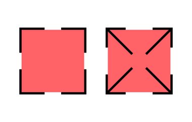 Tam Ekran Simgesi çizimi. Tam ekran işareti ve simgeye genişlet. Oklar sembolü