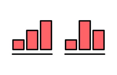Büyüyen grafik simgesi çizimi. Çizelge ve sembol. diyagram simgesi