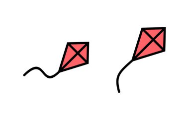 Kite simgesi çizimi. Uçurtma işareti ve sembol