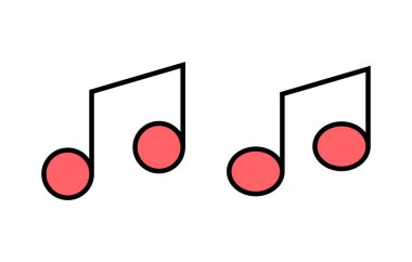 Müzik simgesi çizimi. nota işareti ve sembol