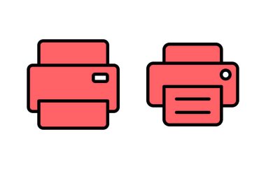 Yazdırma simgesi çizimi. yazıcı işareti ve sembol