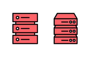 Veritabanı simgesi çizimi. veritabanı işareti ve sembolü