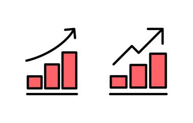 Büyüyen grafik simgesi çizimi. Çizelge ve sembol. diyagram simgesi
