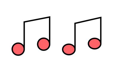 Müzik simgesi çizimi. nota işareti ve sembol
