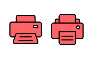 Yazdırma simgesi çizimi. yazıcı işareti ve sembol