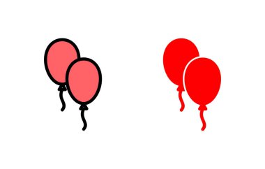 Balon simgesi çizimi. Parti balonu işareti ve sembolü