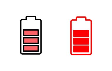 Batarya simgesi çizimi. Pil şarj işareti ve sembol. pil şarj seviyesi
