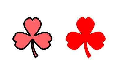 Yonca simgesi çizimi. Yonca işareti ve sembol. dört yapraklı yonca simgesi.