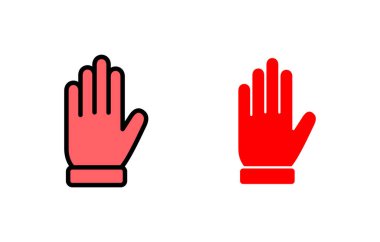 El simgesi çizimi. El işareti ve sembol. el hareketi