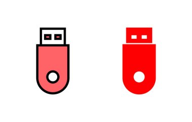 Kullanıcı simgesi çizimi. Flaş disk işareti ve sembol. Flash disk işareti.