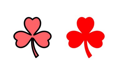 Yonca simgesi çizimi. Yonca işareti ve sembol. dört yapraklı yonca simgesi.