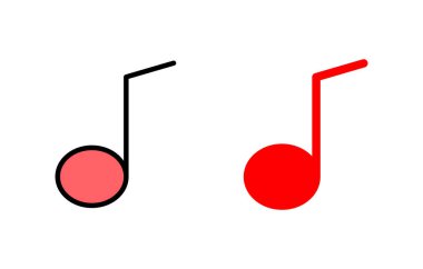 Müzik simgesi çizimi. nota işareti ve sembol
