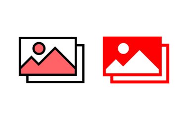 Resim simgesi çizimi. Fotoğraf galerisi işareti ve sembol. resim simgesi