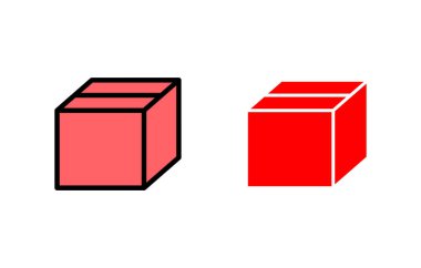 Kutu simgesi çizimi. kutu işareti ve sembol, paket, paket