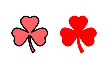 Yonca simgesi çizimi. Yonca işareti ve sembol. dört yapraklı yonca simgesi.