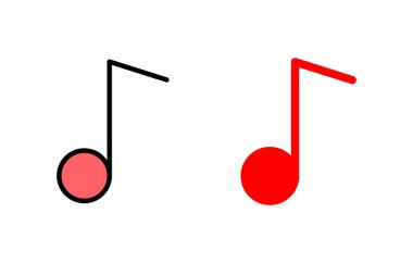 Müzik simgesi çizimi. nota işareti ve sembol