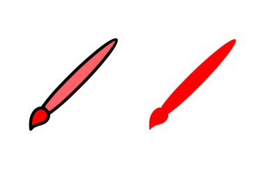 Boya simgesi çizimi. Boya fırçası işareti ve sembol. boyama silindiri vektörü