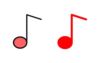 Müzik simgesi çizimi. nota işareti ve sembol