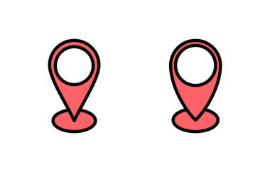 Adres simgesi çizimi. Ev işareti ve sembol. nokta