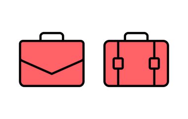 Evrak çantası simgesi çizimi. Bavul işareti ve sembol. bagaj sembolü.