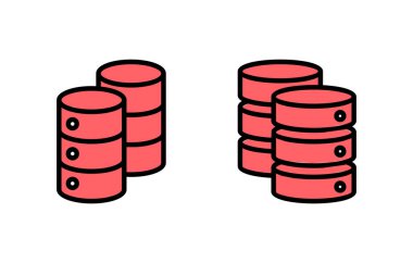 Veritabanı simgesi çizimi. veritabanı işareti ve sembolü