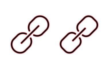 Bağlantı simgesi çizimi. Hiper bağlantı zinciri işareti ve sembolü