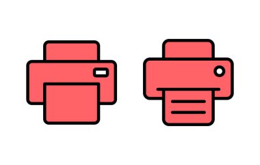 Yazdırma simgesi çizimi. yazıcı işareti ve sembol